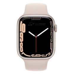 Apple Watch S7 (GPS) Caixa Alumínio Starlight 45mm Pulseira Esportiva MKN63LL